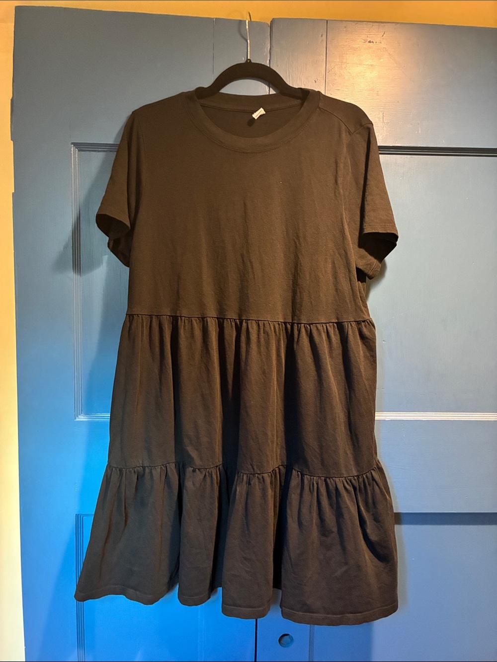 Old Navy Black Tiered Short-Sleeve Mini Dress